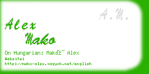 alex mako business card